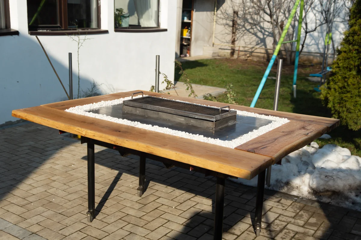 Gratar din inox "UNITY" - stejar